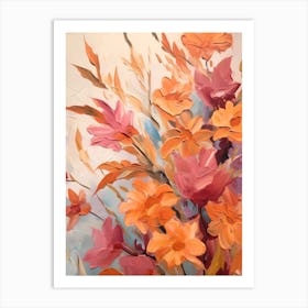 Fall Flower Painting Larkspur 4 Art Print