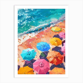 Colorful Umbrellas On The Beach 4 Art Print