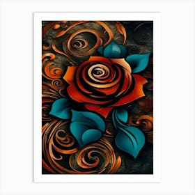 Abstract Rose Painting Art Print