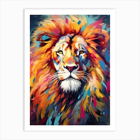 Lion Art Painting Abstract Art 1 Art Print