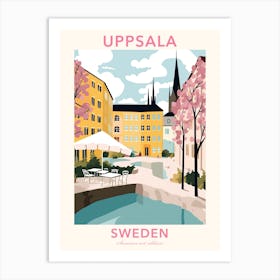 Uppsala, Sweden, Flat Pastels Tones Illustration 2 Poster Art Print