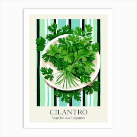 Marche Aux Legumes Cilantro Summer Illustration 1 Art Print