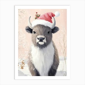 Yak In Santa Hat Art Print