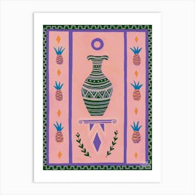 Pink Pineapple Vase Art Print
