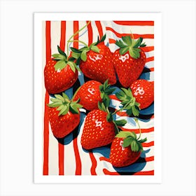 Strawberries Fruit Summer Illustration 7 Art Print