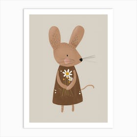 Mouse With Daisies Art Print