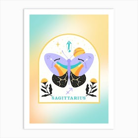 Zodiac Butterfly Sagittarius Art Print