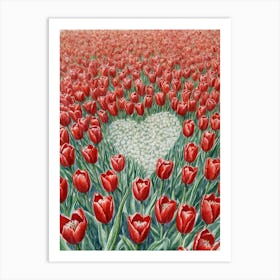 Heart Of Tulips Art Print