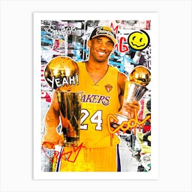 Kobe Bryant La Lakers 3 Art Print