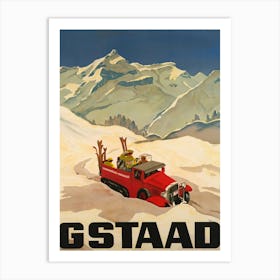 Vintage Ski Collection Gstaad Art Print