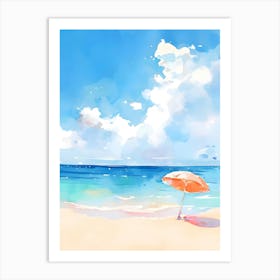 Watercolor Of A Beach 6 Art Print