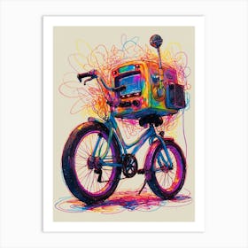 Tv On A Bike 2 Art Print