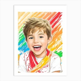 Portrait Of A Young Boy-Reimagined Art Print