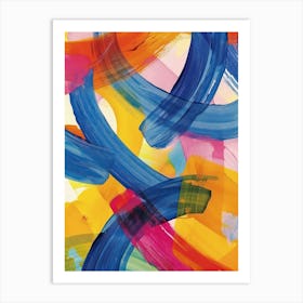 Rainbow Paint Brush Strokes 3 Art Print