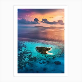 Sunset Over The Maldives Art Print