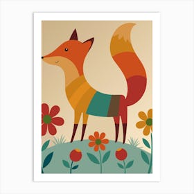 Fox In The Meadow Art Print