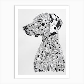 Dalmation Line Sketch 4 Art Print