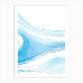 Blue Ocean Wave Watercolor Vertical Composition 60 Art Print