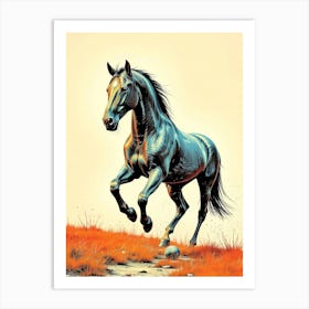 Horse Galopp Illustration Poster