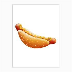 Hot Dog in a Bun Art Print