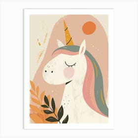 Unicorn Pink Muted Pastels 2 Art Print