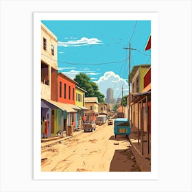 Zanzibar, Tanzania, Flat Illustration 2 Art Print