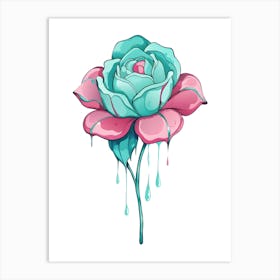 Tattoo Rose Art Print