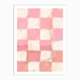 Pink checks Art Print