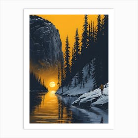 Sunset In Yosemite 1 Art Print