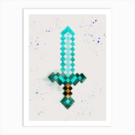 Minecraft Watercolor Art Print