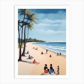 People On The Beach Painting (42) Art Print