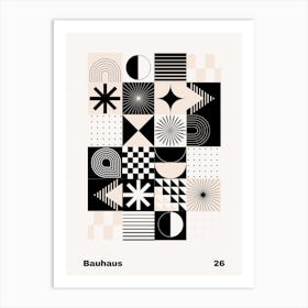 Geometric Bauhaus Poster B&W 26 Art Print
