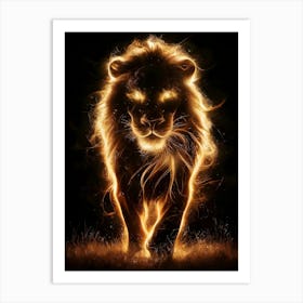 Fire Lion 2 Art Print