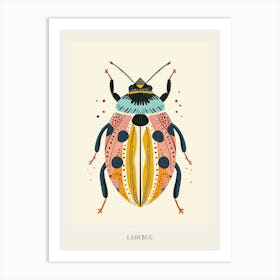 Colourful Insect Illustration Ladybug 17 Poster Art Print