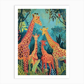 Geometric Pattern Of Giraffes 1 Art Print