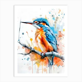 Kingfisher Colorful Illustration Art Print