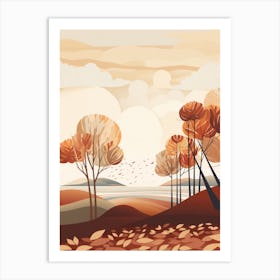 Autumn , Fall, Landscape, Inspired By National Park in the USA, Lake, Great Lakes, Boho, Beach, Minimalist Canvas Print, Travel Poster, Autumn Decor, Fall Decor 25 Art Print