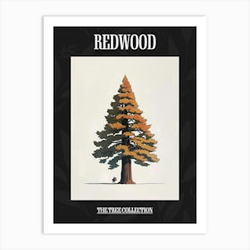 Redwood Tree Pixel Illustration 1 Poster Art Print