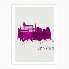 Milten Keynes England City Purple Art Print