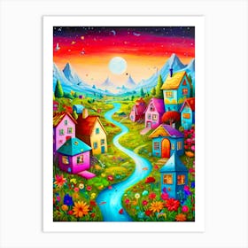 Village Color In The Countryside Art Print