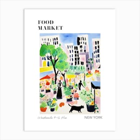 The Food Market In New York 1 Illustration Poster Art Print