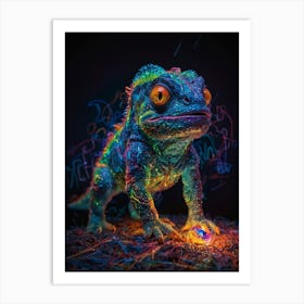 Neon Lizard Art Print