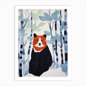 Colourful Kids Animal Art Red Panda 2 Art Print