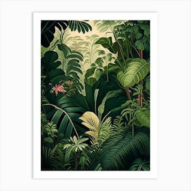 Serene Rainforest 5 Botanicals Art Print