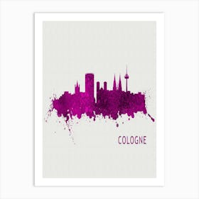 Cologne Germany City Purple Art Print