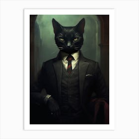 Gangster Cat Bombay Cat Art Print