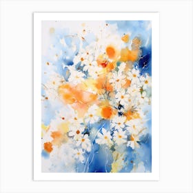 Watercolor Of Daisies Art Print