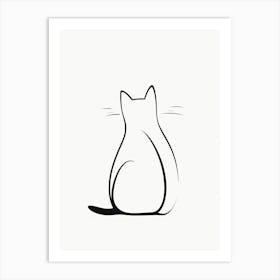 Minimalist Cat Line Drawing 1 Art Print