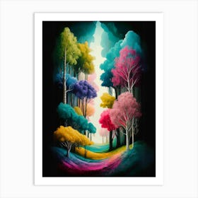 Rainbow Forest Art Print