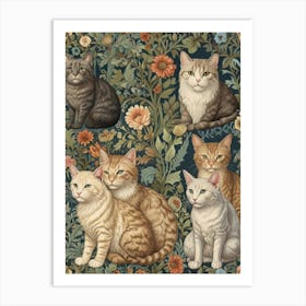 Cats In The Garden Art Print